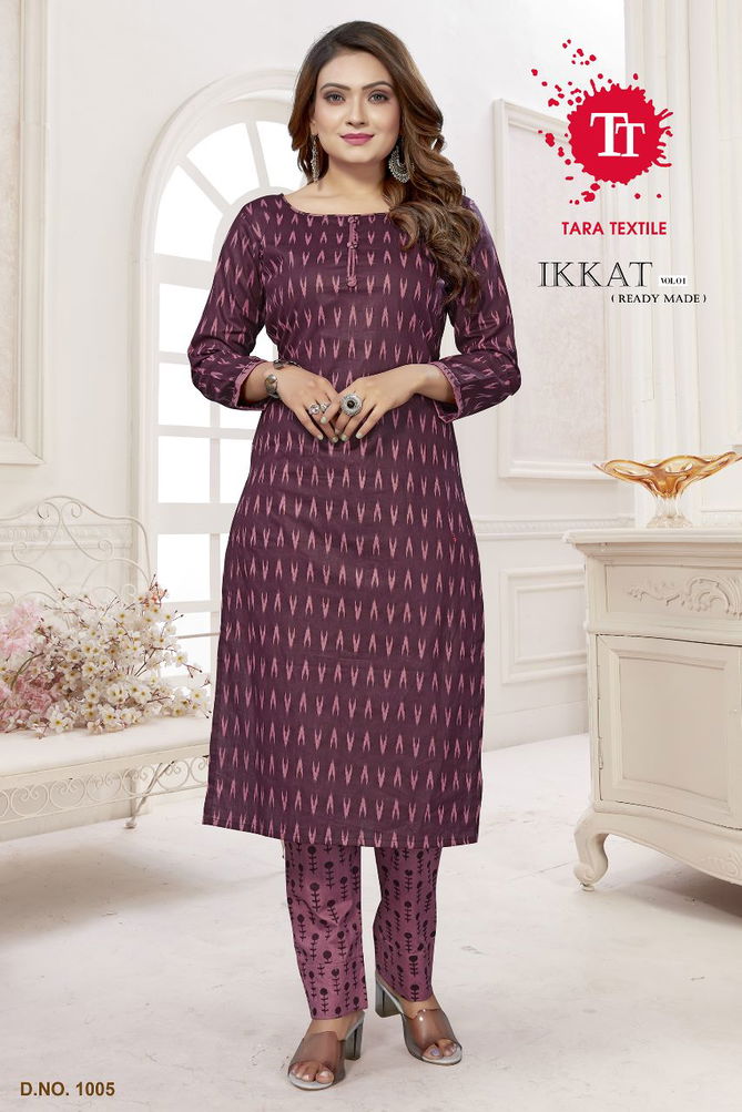 Ikkat Vol 1 By Tara Cotton Printed Kurti With Bottom Wholesale Shop In Surat
